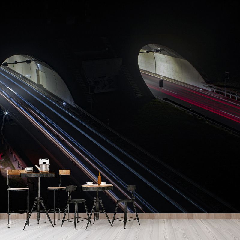 Various Highway View Mural Wallpaper Contemporary Mildew Resistant Wall Covering