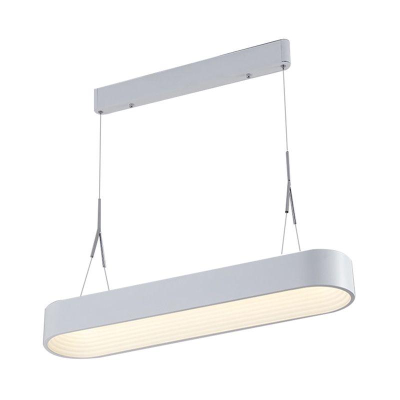 LEDIA DE CANDELIER DE METAL RECTANGO LED modernista 33.5 "/47" Kit de lámpara colgante blanca/gris de ancho con difusor empotrado en tercera marcha