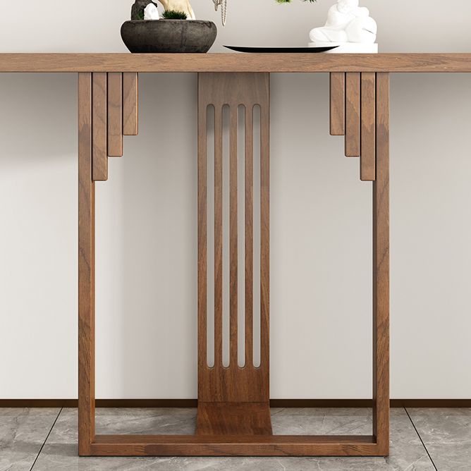Solid Wood Rectangle Console Table 31.5-inch Tall Accent Table