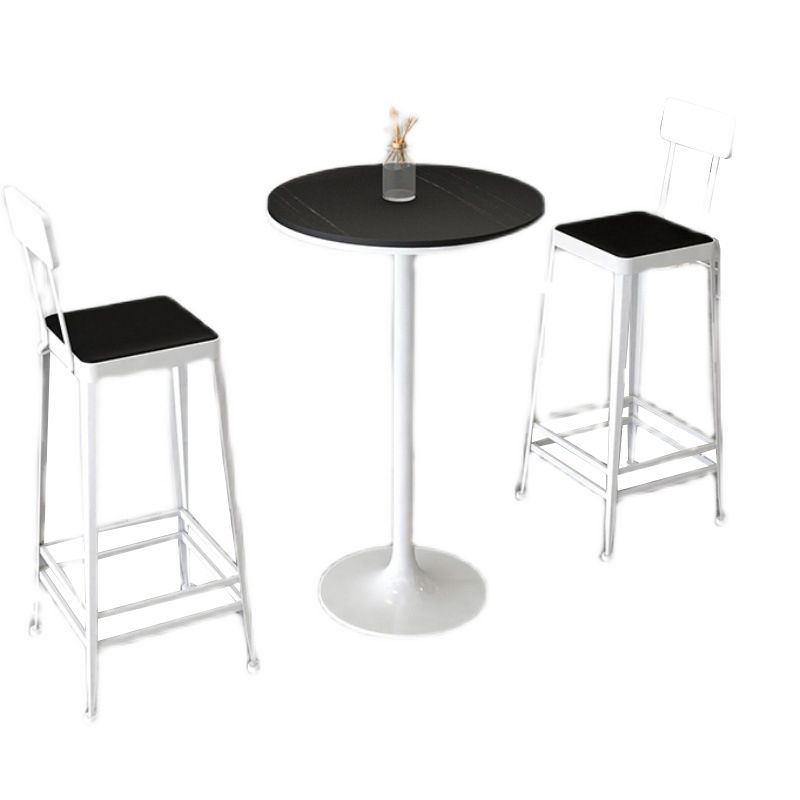 Modern Indoor Counter Height Set 1/2/3 Pieces Round Stone Top Pub Dining Set
