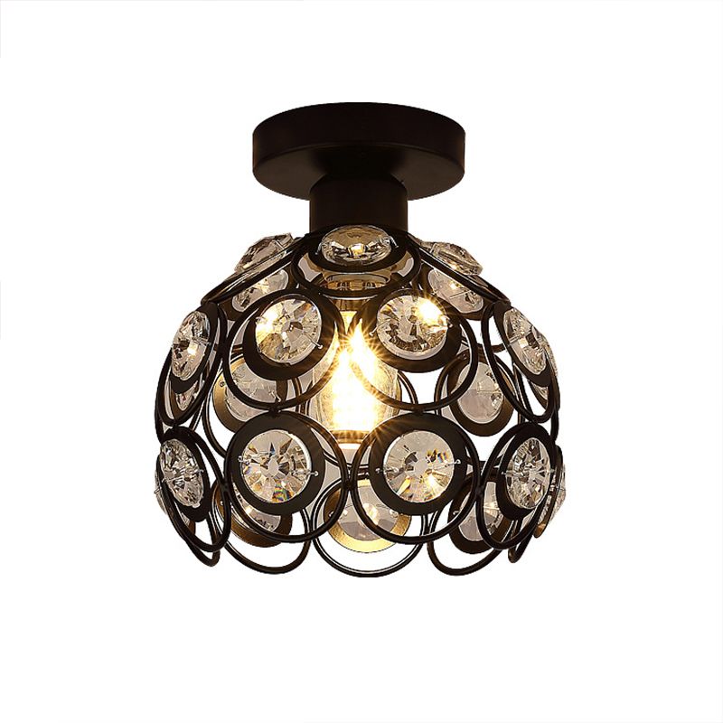 1-Light Geometric Flush Ceiling Light Modern Metal Flush Mount Lamp with Hole 2-3.5' Dia