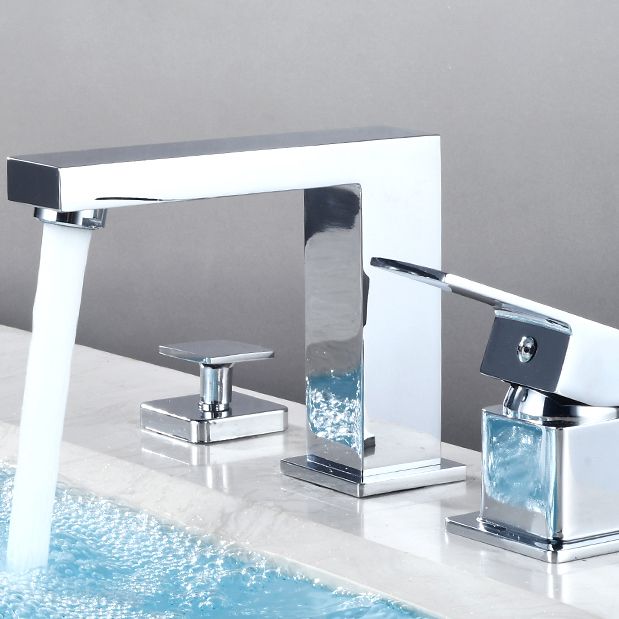 Contemporary Bath Faucet Trim Deck Mounted Low Arc Bathroom Faucet