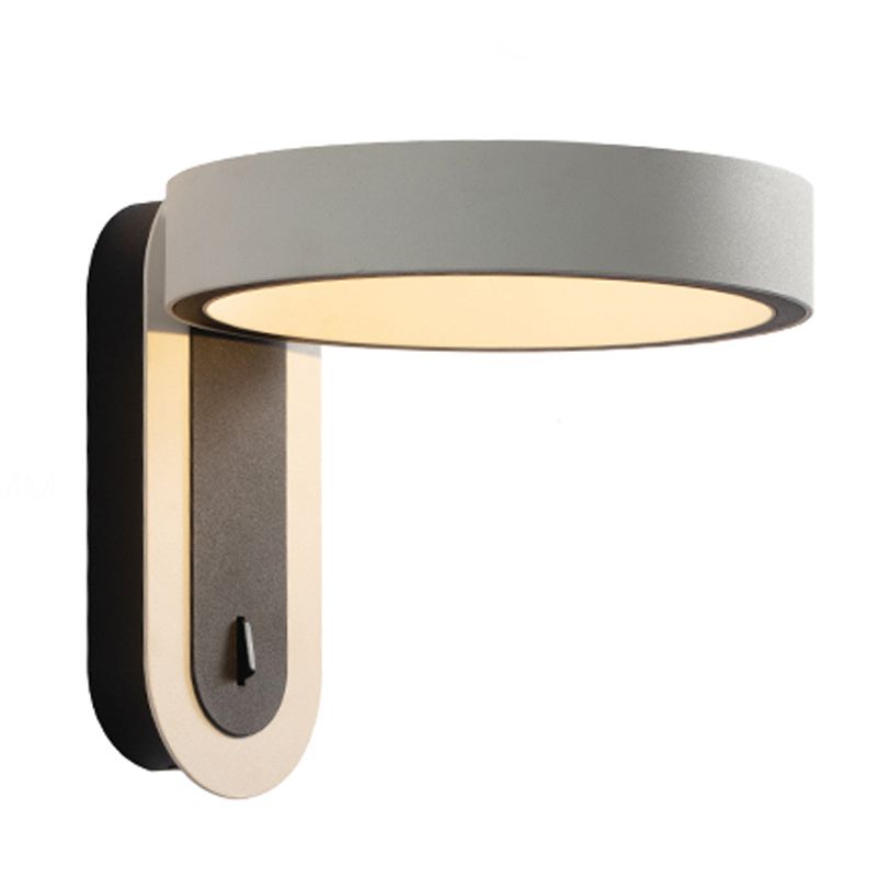 Metall runde Schattenwandbeleuchtung moderner Stil 1 Leuchtwand montiertes Leuchten in Grau