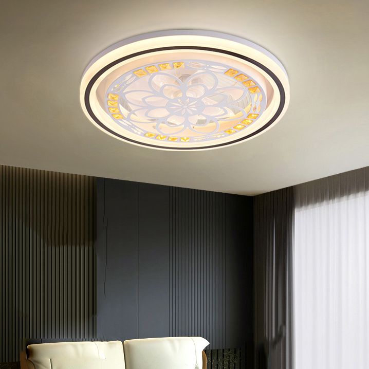 Metal Geometric Fan Ceiling Lighting Modern Style 1-Light Flush Mount Lamp