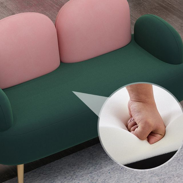 Contemporary Green Sofa with Square Arm and Tight Back for Apartment