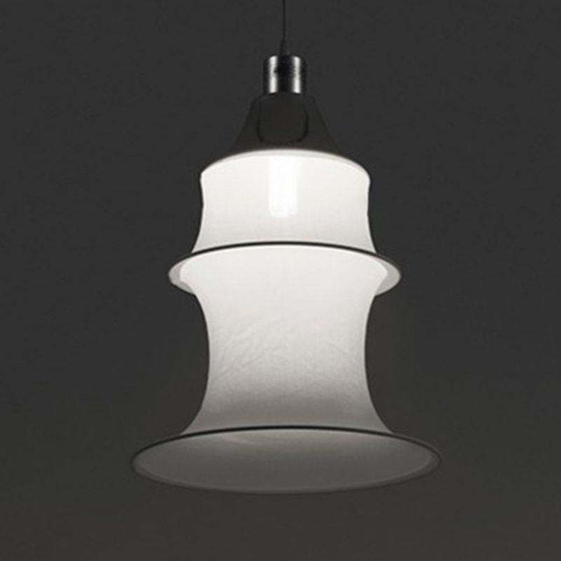 Hedendaagse witte zijden hanglamp LICHT BEWERK 1 Licht geometrisch hangend plafondlicht