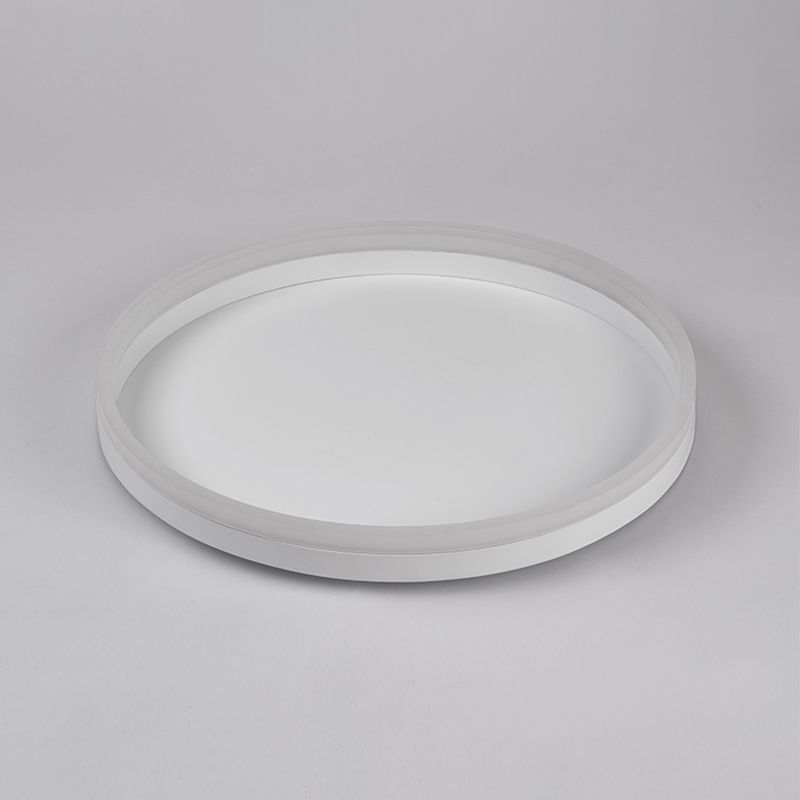 Metal Round Shape Flush Mount Light Modern 1 Light Flush Mount Lighting Fixtures in White