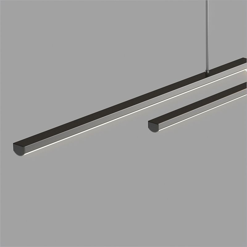 2 Light Linear Island Lights Contemporary Metal Island Pendants for Kitchen