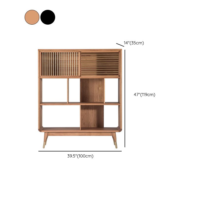 Contemporary Open Back Standard Bookcase Solid Wood Bookshelf with Shelves