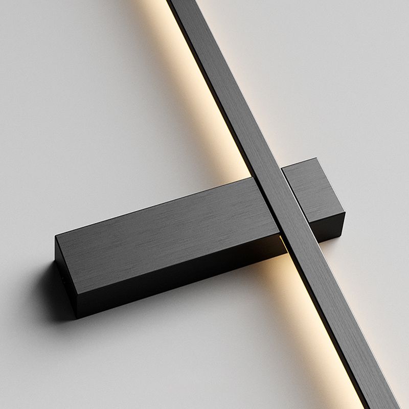 Linear Shape Metal Wall Light Modern Style 1 Light Wall Mount Light