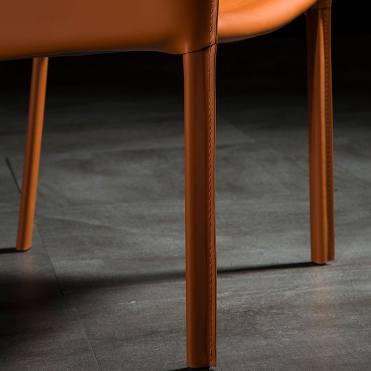 Fauteuil de maison en cuir de Style design, finition mate, chaise de salle à manger simple à dossier solide