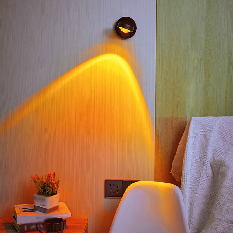 Moderne stijl Ronde gevormde LED-wandlamp metalen 1-licht wandverlichtingsideeën