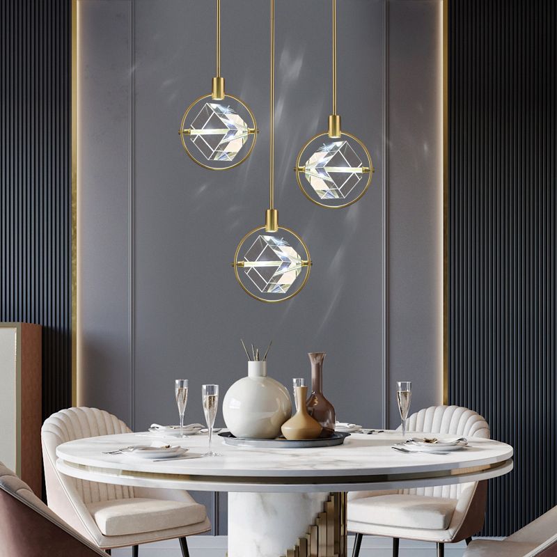 Moderne kubieke hanger verlichtingsarmaturen kristallen hanger lamp