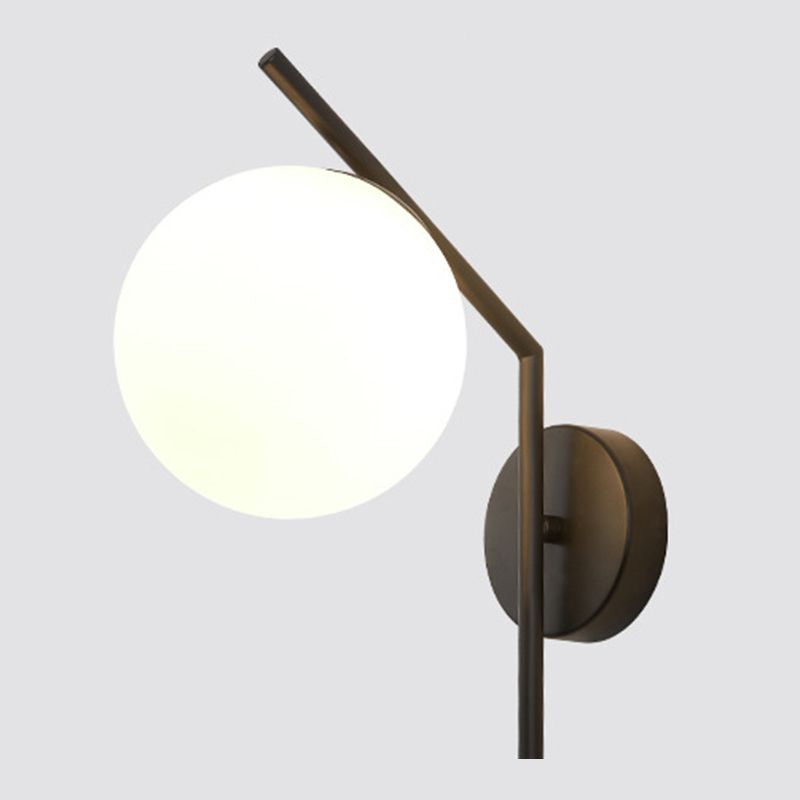 Modern Minimalist Style Spherical Wall Mount Light Fixture 1 Light Wall Lighting with Glass Shade
