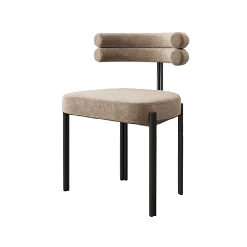 Silla lateral casera de estilo moderno Silla tapizada de comedor de diseño con respaldo abierto