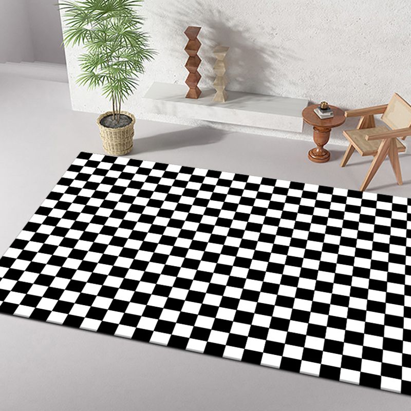 Solid Color Modern Area Carpet Polyester Gingham Indoor Rug Anti-Slip Backing Carpet for Living Room