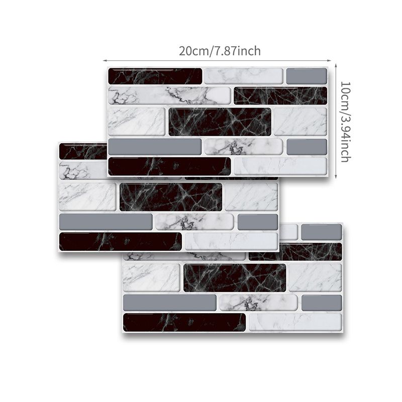 Adhesive Mosaics Tile Brick Wallpapers 8' L x 4" W Contemporary Wall Decor for Home