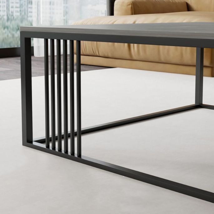 Glam Style Gold Iron Frame Coffee Table Gray Slate Table Top Coffee