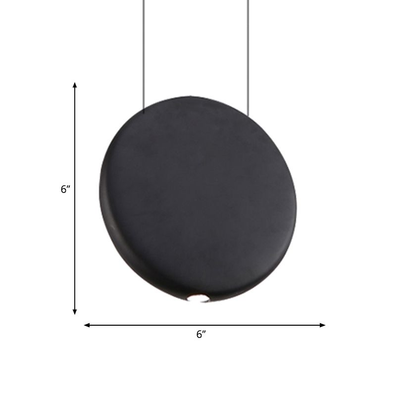 Lámpara de resina LED nórdica de suspensión redonda negra/gris/verde en luz cálida/blanca, 6 "/8.5/12" W