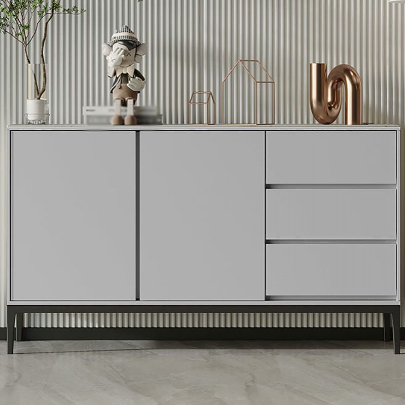 Modern Stone 33.4"H Sideboard Buffet 3-Drawer Dining Room Buffet Server