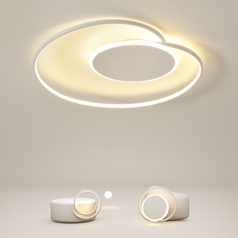 Unique Shape Flush Lighting Modern Metal 2 Lights Flush Mount Lighting