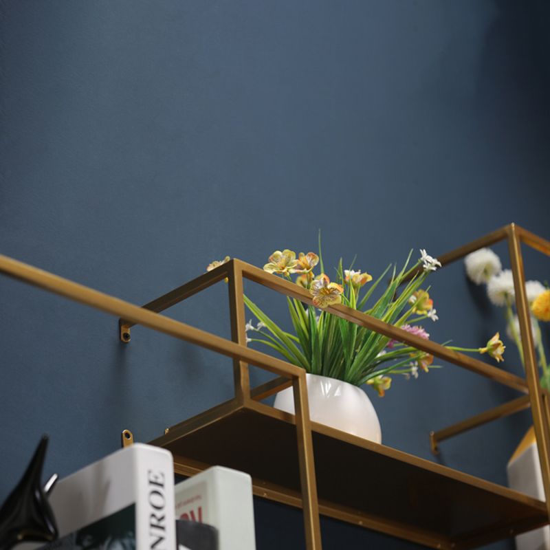 Floating Gold Metal Bookshelf Glam Wall Mounted Shelf Bookcase
