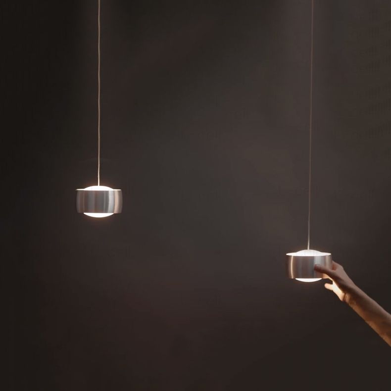 Lumière pendentif en argent Cercle Silver 1-Light Light Plafond suspendu pour chambre à coucher