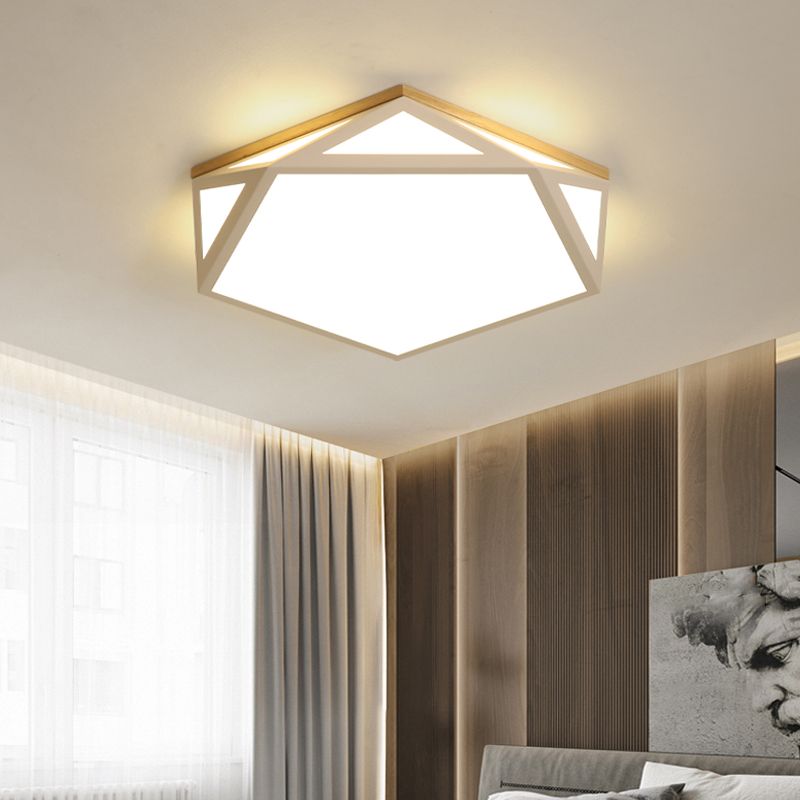 Plafonnier Hexagonal à 1 lumière, éclairage de plafond moderne en métal de Style Macaron pour chambre à coucher
