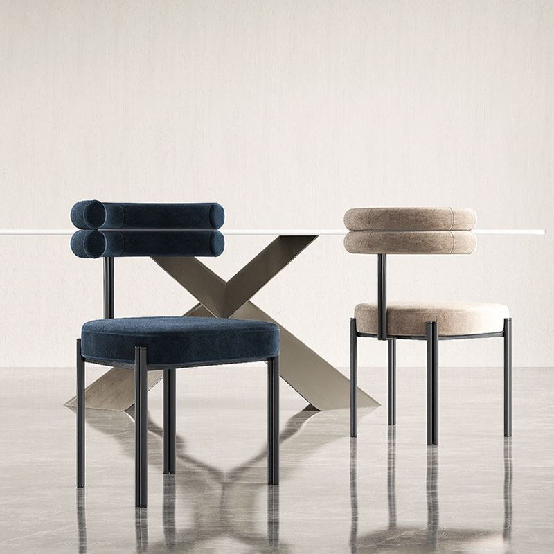 Contemporary Kitchen Dining Chairs Upholstered Side Chairs with Black Legs
