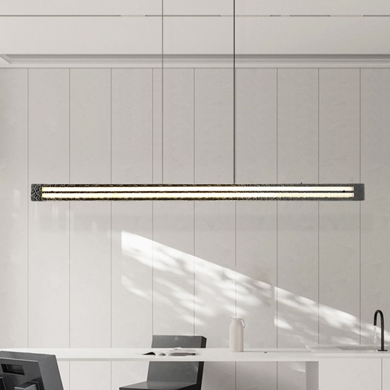 Nordic Style Hanging Lamp Rectangle Shape Island Light Fixture for Bedroom