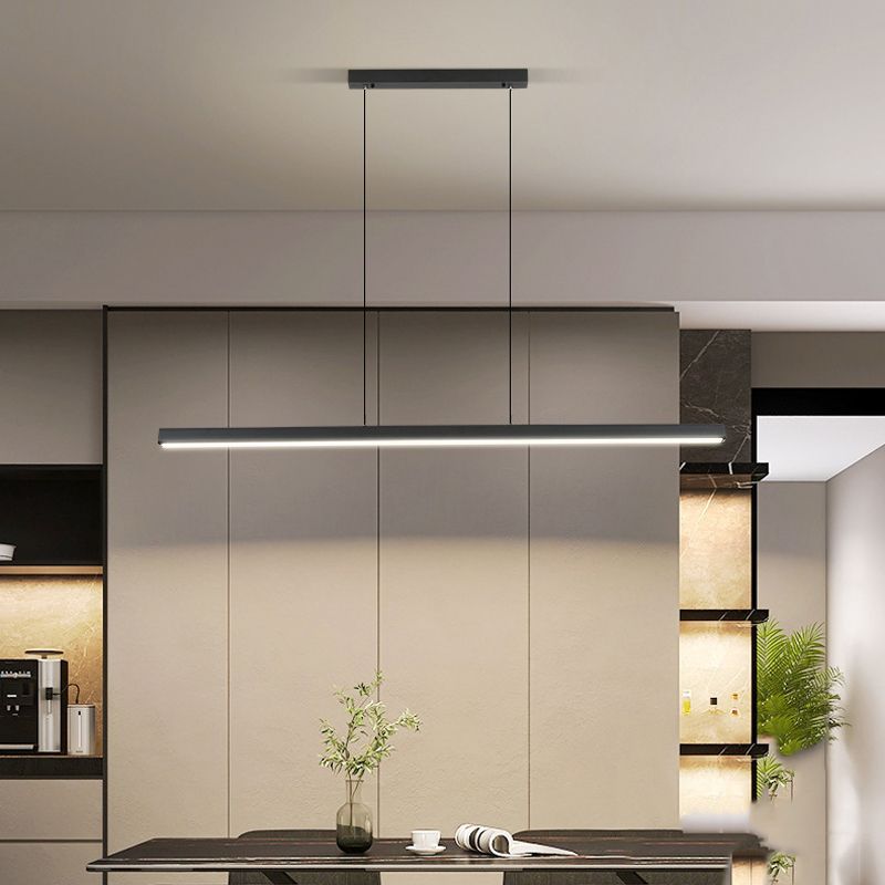 Linear Pendant Chandelier Contemporary Metal 1 Light Island Pendant