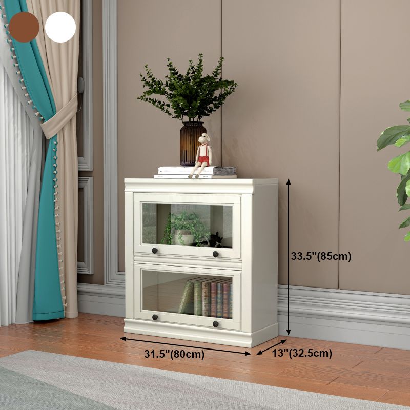 Wooden Barrister Bookcase Modern Closed Back Bookcase for Home Office