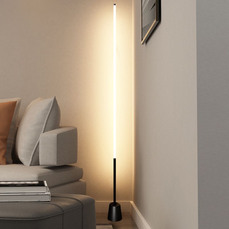 Linear Shape Metal Floor Lighting Modern 1-Light Floor Light Fixtures