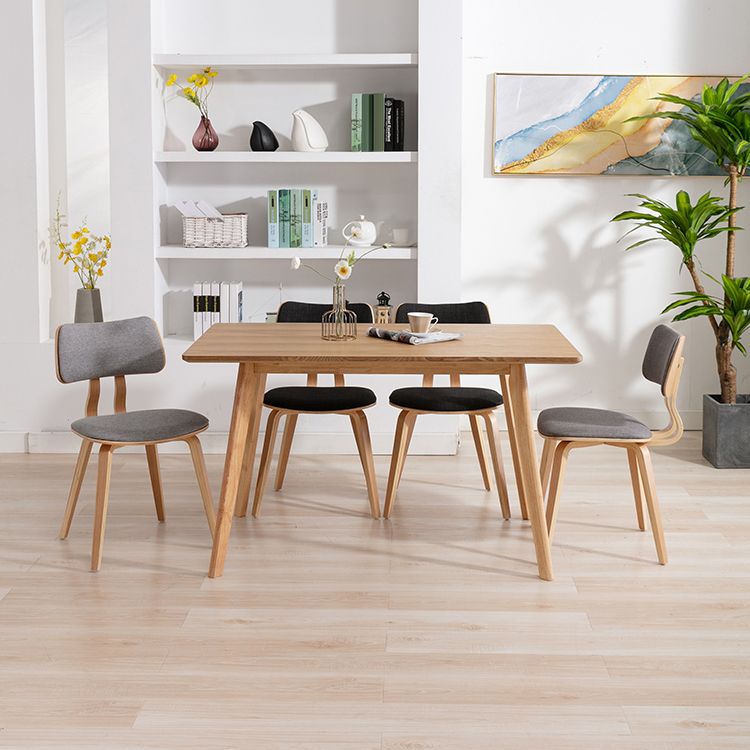Chaise d'appoint contemporaine à la maison, chaise de salle à manger en bois rembourrée à dossier ouvert