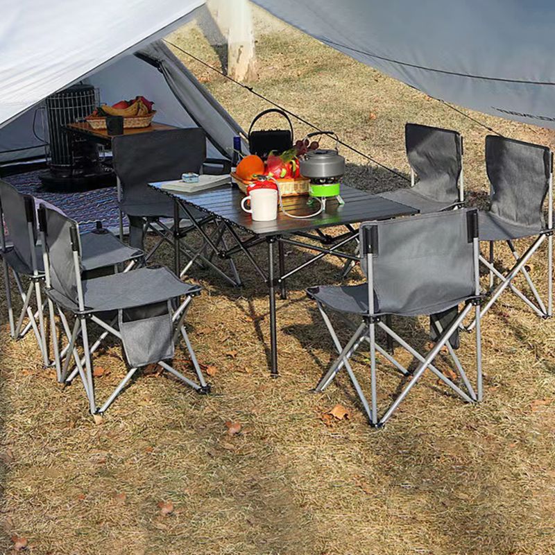 Modern Foldable Metal Table Set 1/3/5 Pieces Dining Table Set for Outdoor