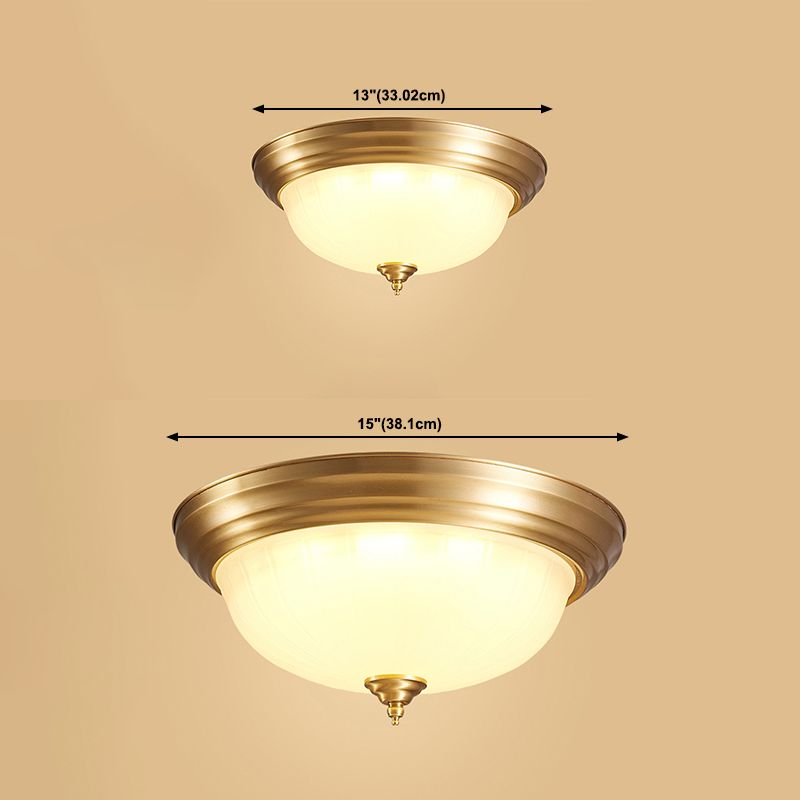 Glass Gold Flush Mount Ceiling Fixture Dome Minimalist Flush Light Fixture