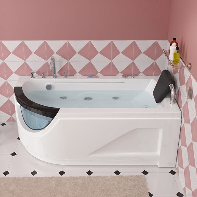 Left-Hand Drain Bathroom Tub Modern Free Form Back to Wall Bathtub