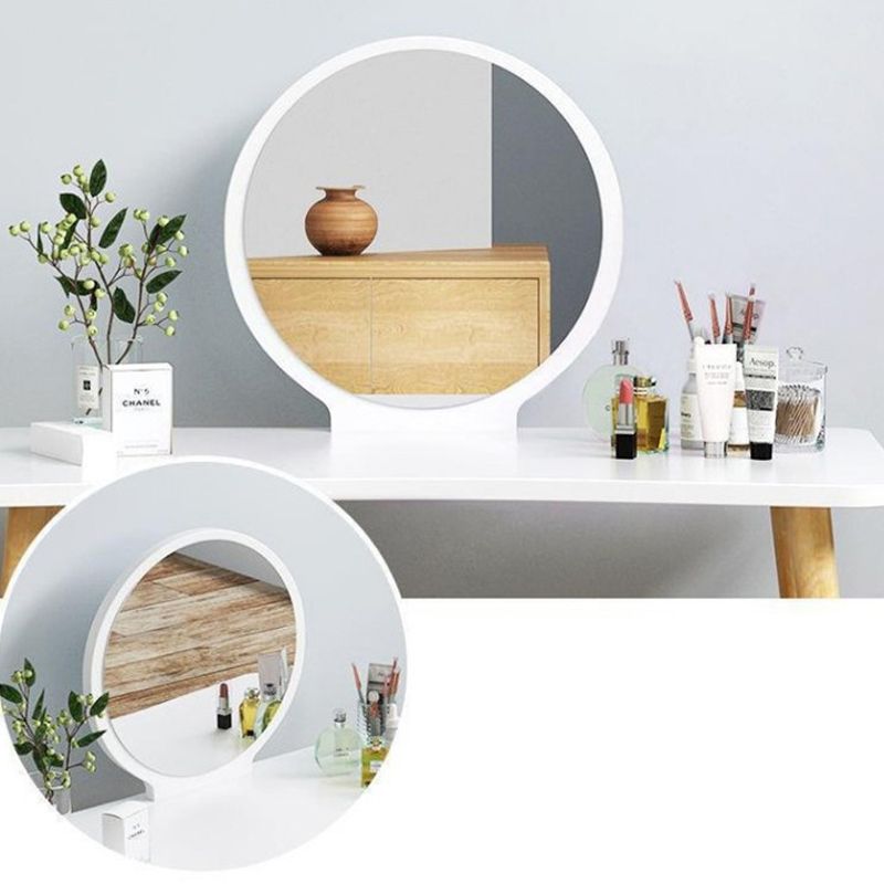 Scandinavian 15.74" Wide Wooden Dressing Table Mirror Make-up Vanity