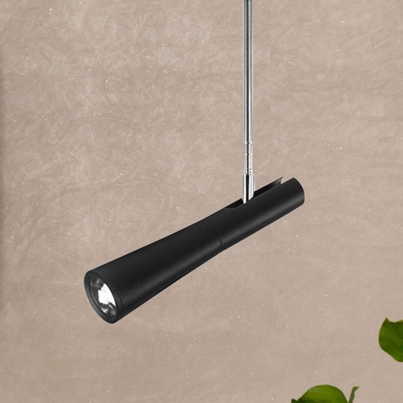 Illuminazione a sospensione conica in bianco/nero la luce del soffitto a led in metallo moderno a led con giuntura regolabile in caldo/bianco