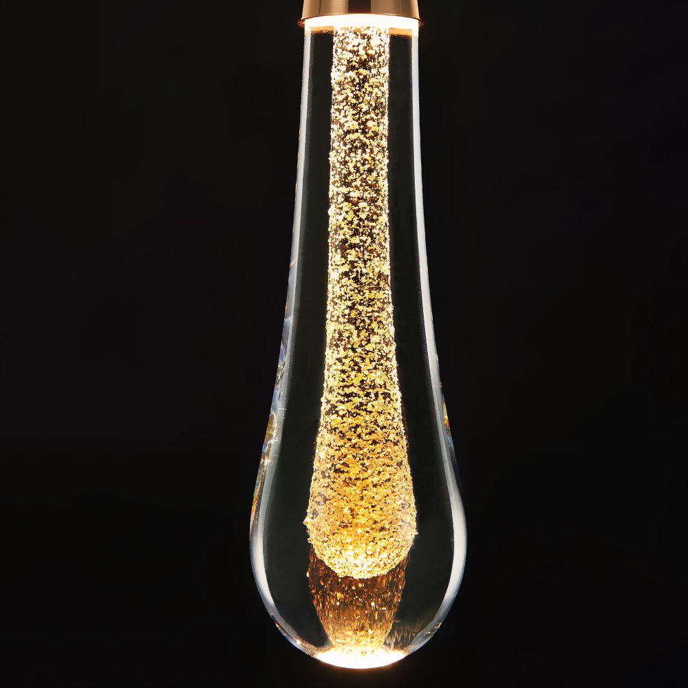 Tear Shape Crystal Hanging Light Fixture LED Simple Luxury Style Indoor Chandelier Pendant Light