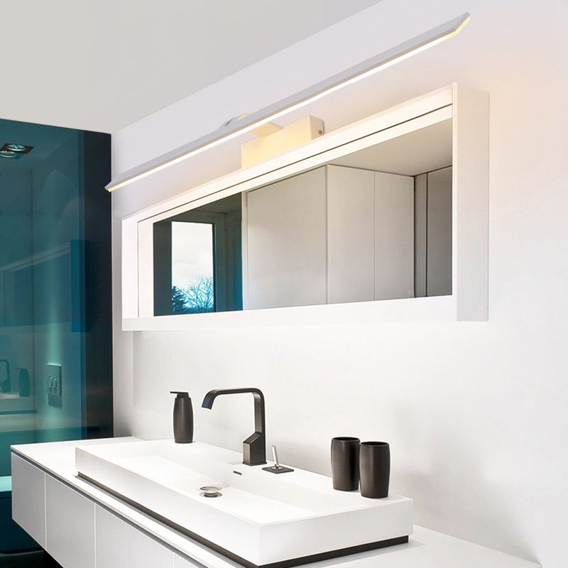 Minimalistischer Stil schattierter Wandleuchte Acryl -LED -Badezimmer Wandmontage Licht in Weiß