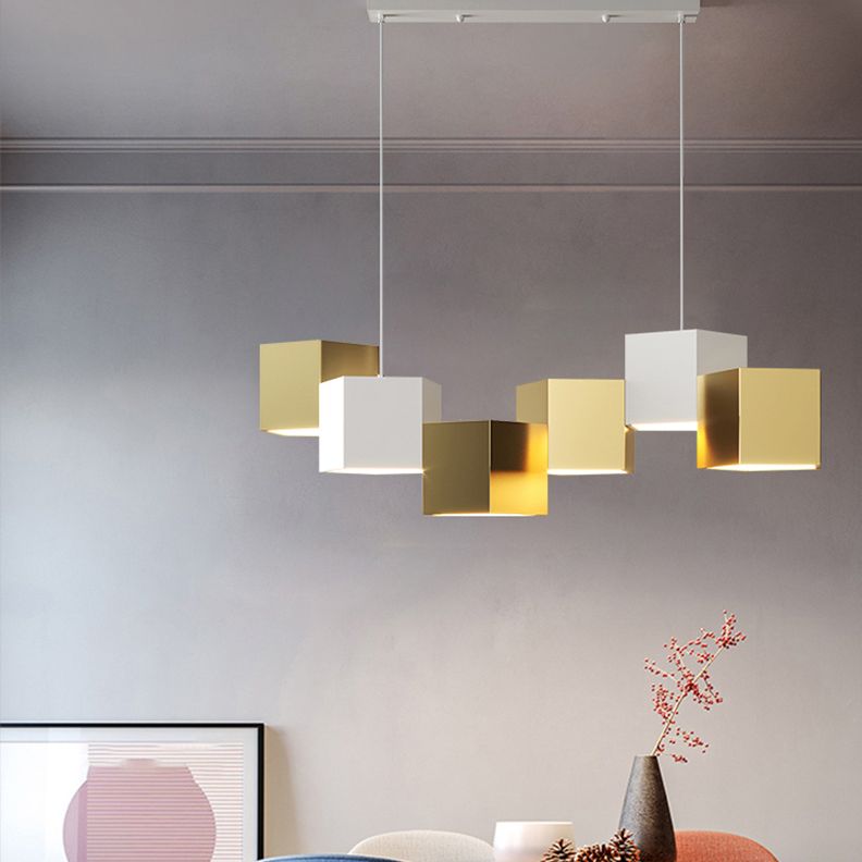 6 Luz de la isla de cocina ligera colgante lineal de iluminación de iluminación de la isla de iluminación