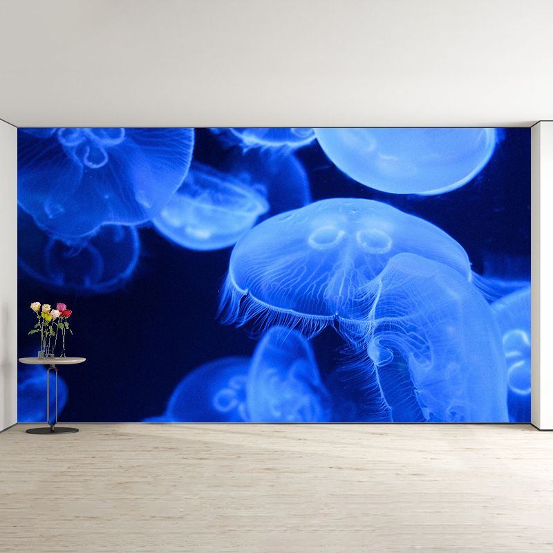 Pleasing Wall Mural Jellyfish Printed Sitting Room Wall Mural