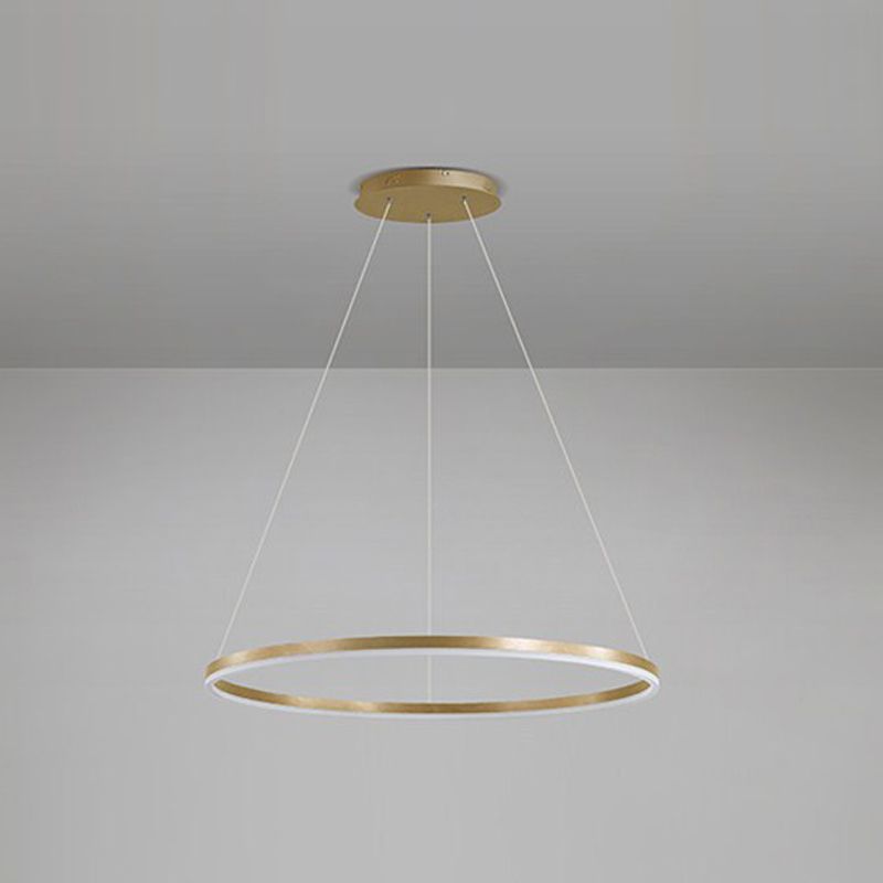 Circular Metal Hanging Light Fixture Simplicity LED Hanging Chandelier