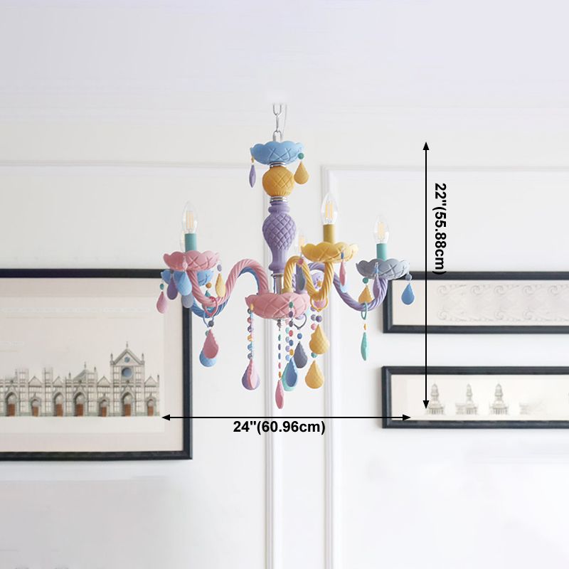Lustre en macaron multi-tête contemporain luminaires de pendentif en verre métallique pour chambre à coucher pour la chambre à coucher