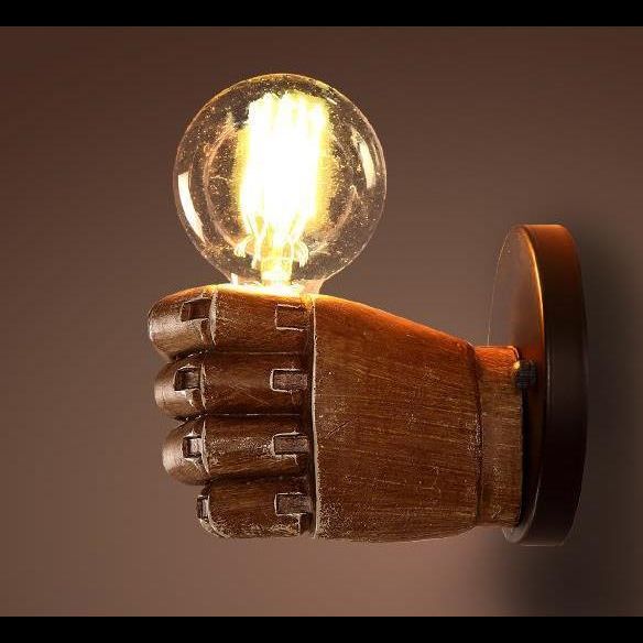 Retro Industrial Style Fist-shaped Wall Sconce Resin 1 Light Sconces for Bar Cafe