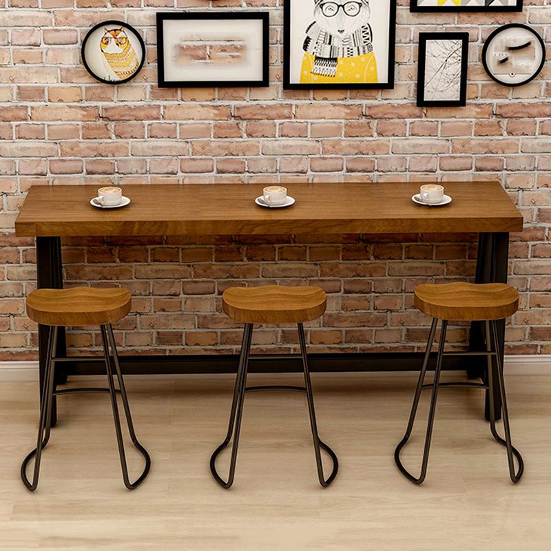 Modern Rectangular Pub Table Set 1/2/4/7 Pieces Wooden Counter Table for Dining Room
