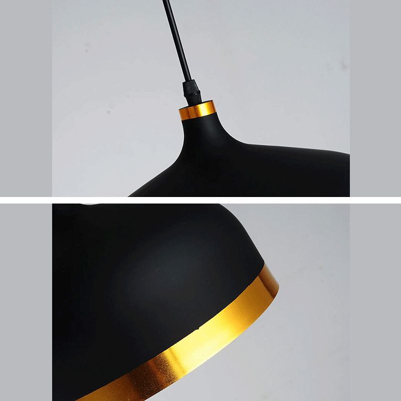 Postmodern Dome Shade Pendant Lamp Metal 1-Light Dining Room Hanging Light Fixture