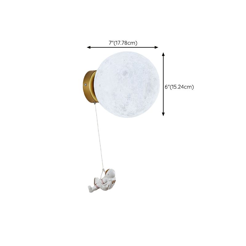 Nordic Style Iron Wall Light Ball Shape Wall Lamp for Children's Room (Included Doll)