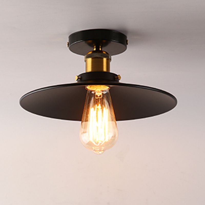 Schwarz mit Schirgel mit Flush Mount Industrial inspirierte 1-leichte Halbblöde-Deckenleuchten
